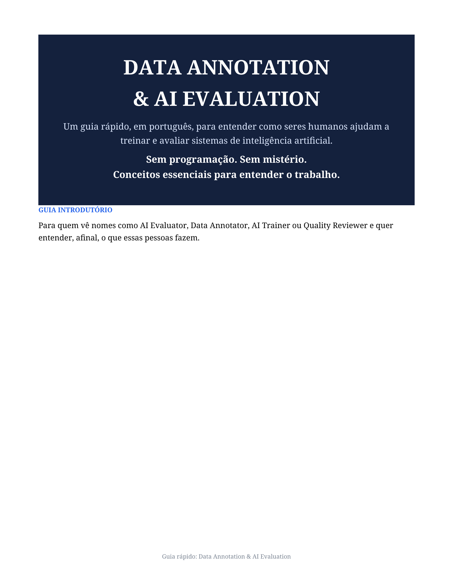 Capa do guia Data Annotation e AI Evaluation